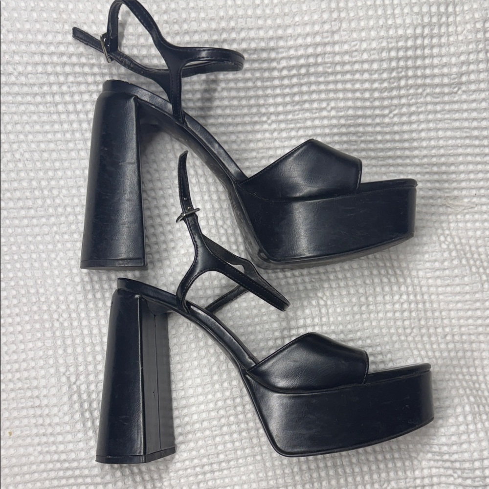 Black Women's 5” Heel Sandals - 39(8)
